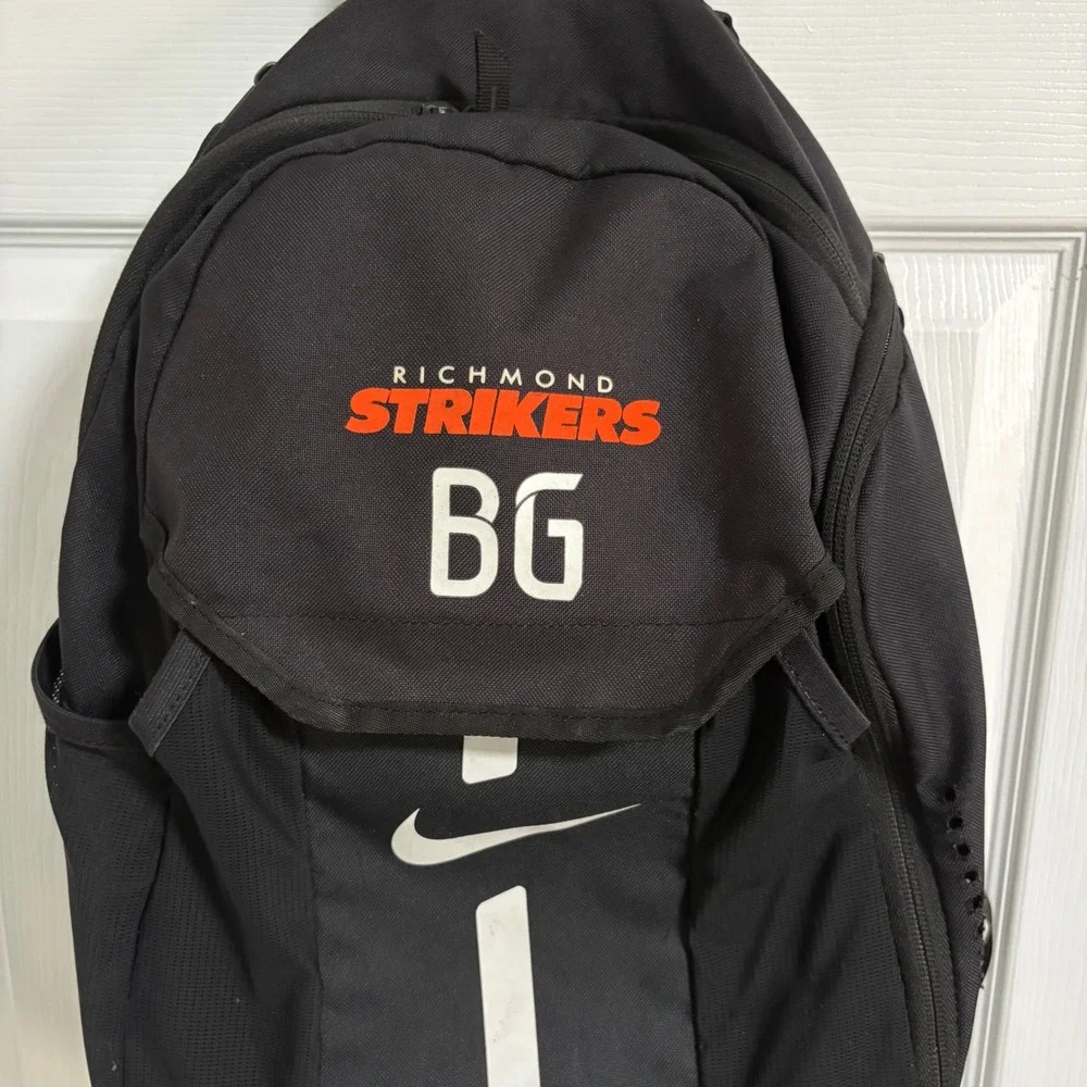 Nike Backpack Richmond Strikers Unisex Black Team Gear BG Logo